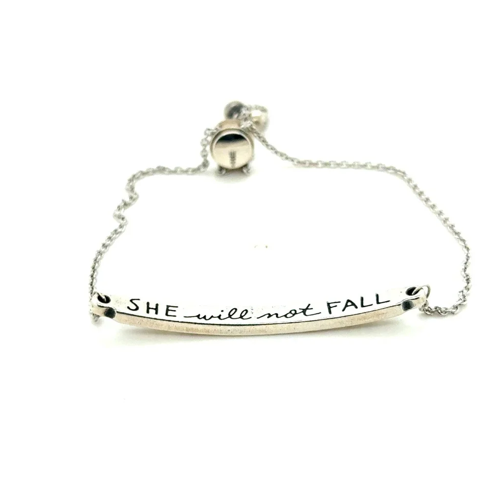 James Avery Sterling Silver God Is Within Her Psalm 46:5 Adjustable Bar Bracelet